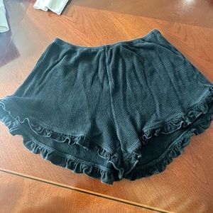 Black Hardtail Flowy Shorts